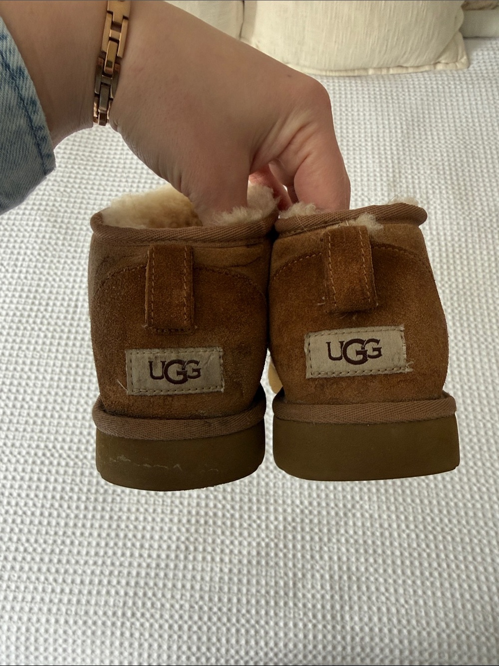 UGG Chestnut Suede Short Sheepskin Boots - Picture 5 of 6